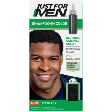 Just For Men Shampoo-In Hair Color Jet Black H-60 - ANNS BEAUTY SUPPLY